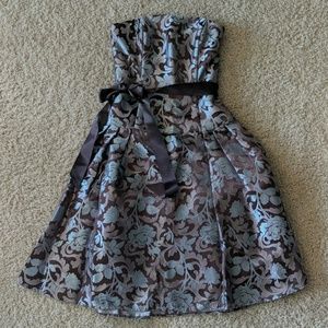 EUC Jessica McClintock Chocolate Metallic Dress
